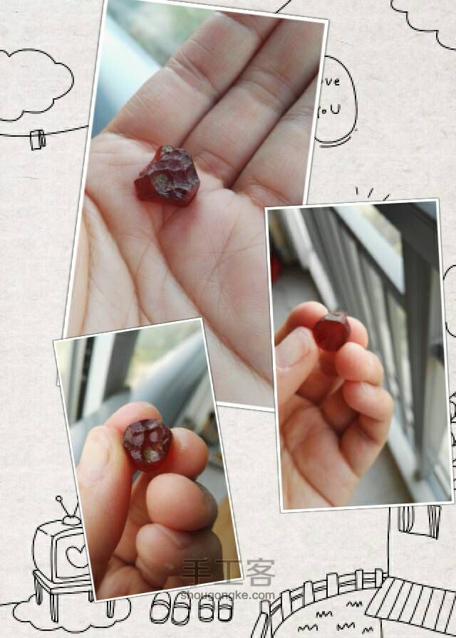 琥珀戒指耳钉 第3步