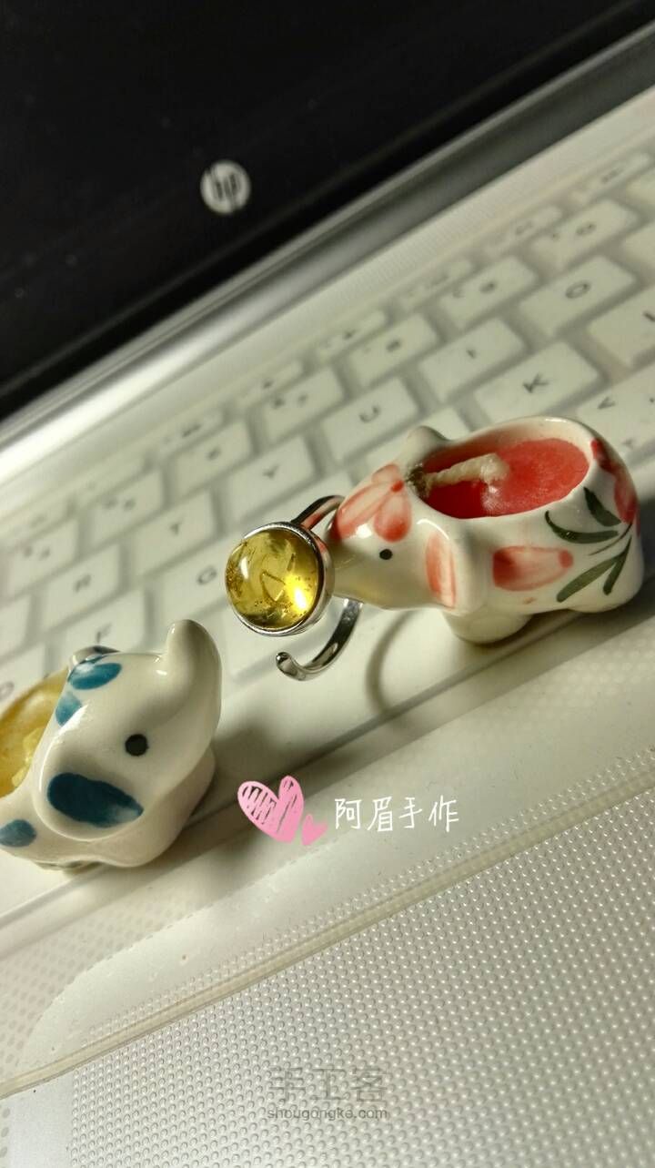 琥珀戒指耳钉 第10步
