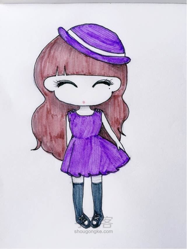 紫色小礼服 第6步