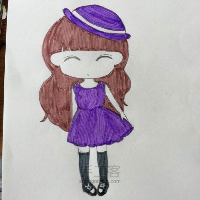 紫色小礼服 第5步