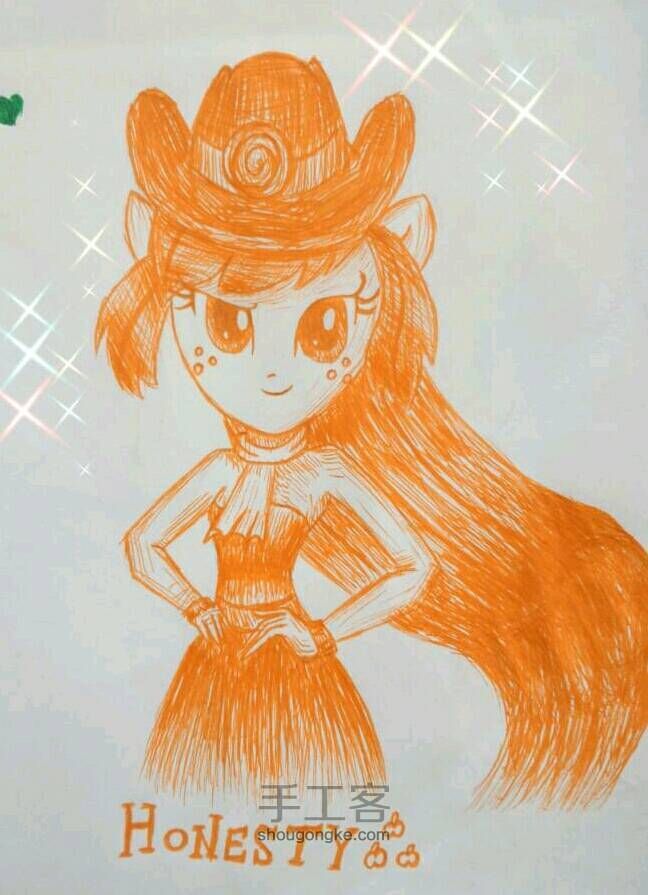 圆珠笔VS彩铅——小马国女孩手绘年度合辑 第10步