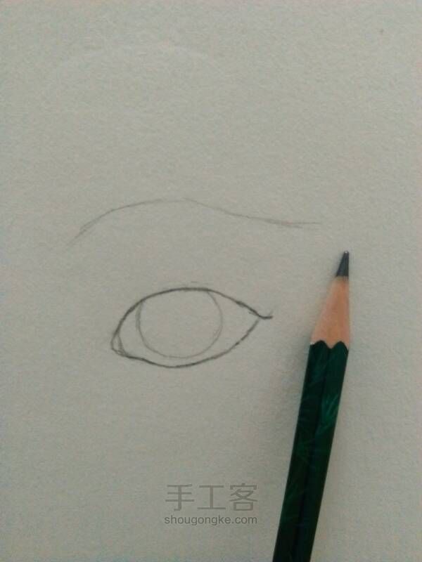 教你画一个帅气的眼睛 第2步