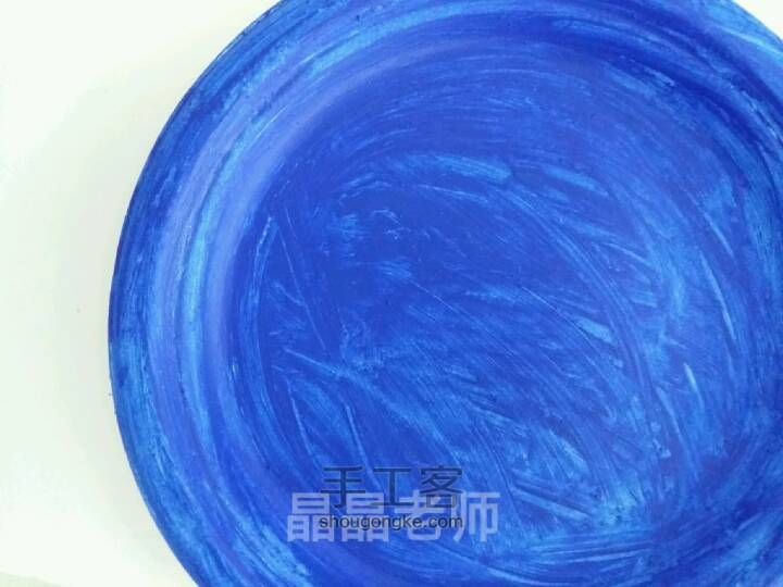 手绘纸盘-青花瓷 第2步