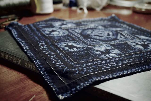 蓝染扎染工艺，方巾手帕制作 第6步