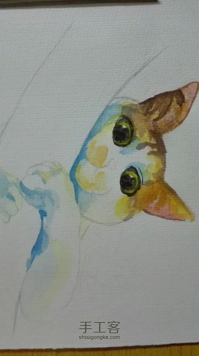 可爱猫咪手绘（水彩） 第7步