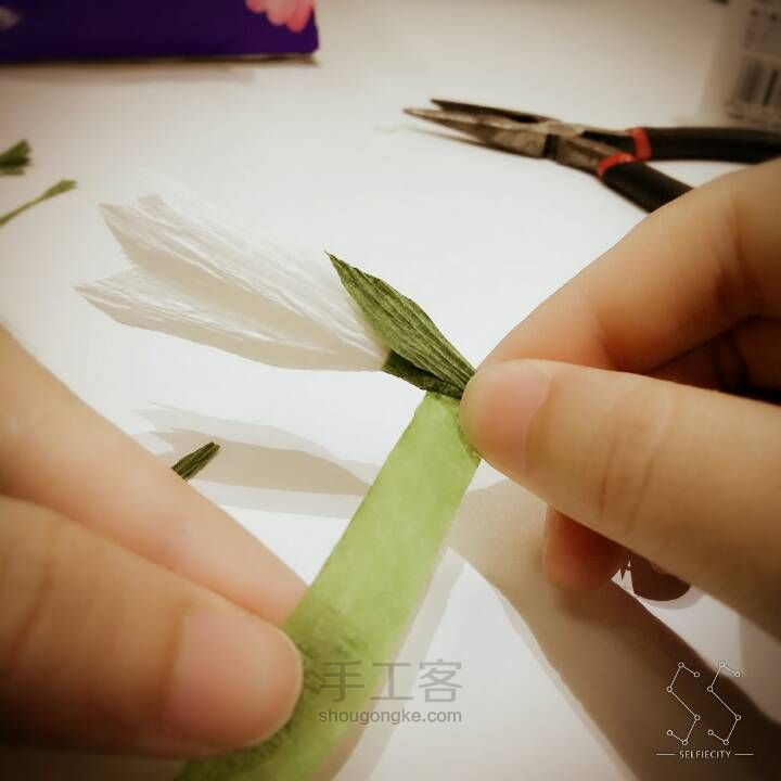 【纸艺花】铃兰花 第19步