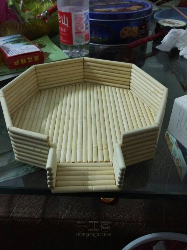一次性筷子制作的凉亭 第1步