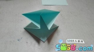 可爱的猫咪纸盒的折纸方法 折纸盒子教程图解 第4步