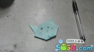 可爱的猫咪纸盒的折纸方法 折纸盒子教程图解 第25步