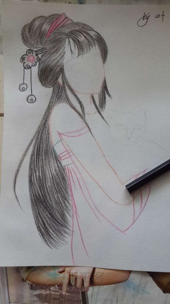 彩铅作画 第5步