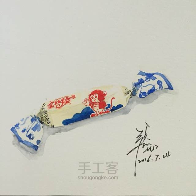 手绘 那些年的零食 一 金丝猴 第8步