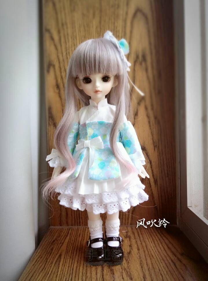 六分Lolita风裙子（上）白色立领衬裙 第1步