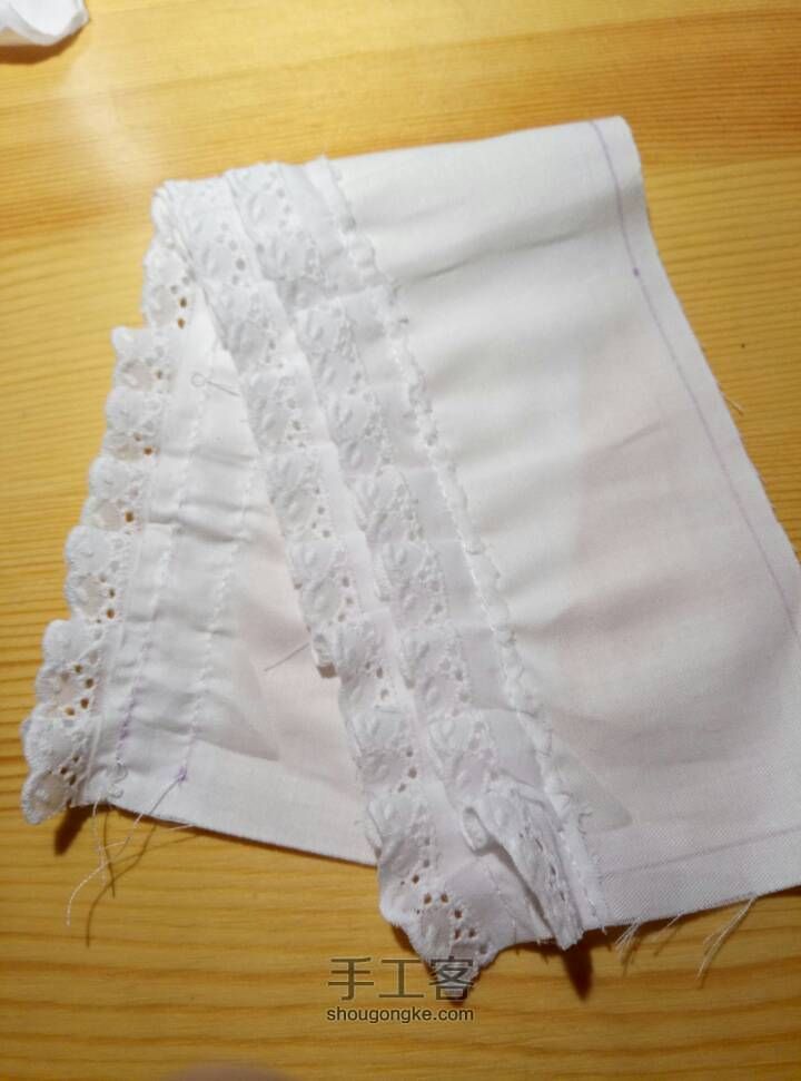 六分Lolita风裙子（上）白色立领衬裙 第14步