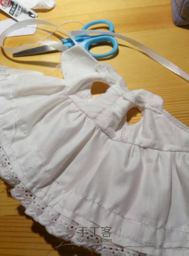 六分Lolita风裙子（上）白色立领衬裙 第19步