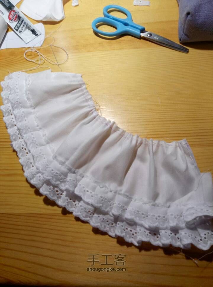 六分Lolita风裙子（上）白色立领衬裙 第16步