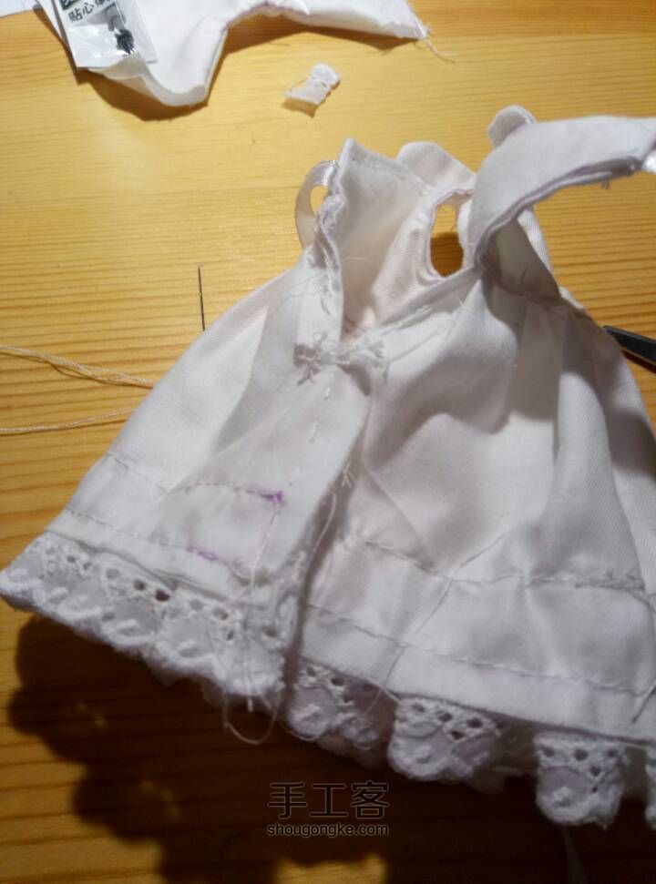 六分Lolita风裙子（上）白色立领衬裙 第21步