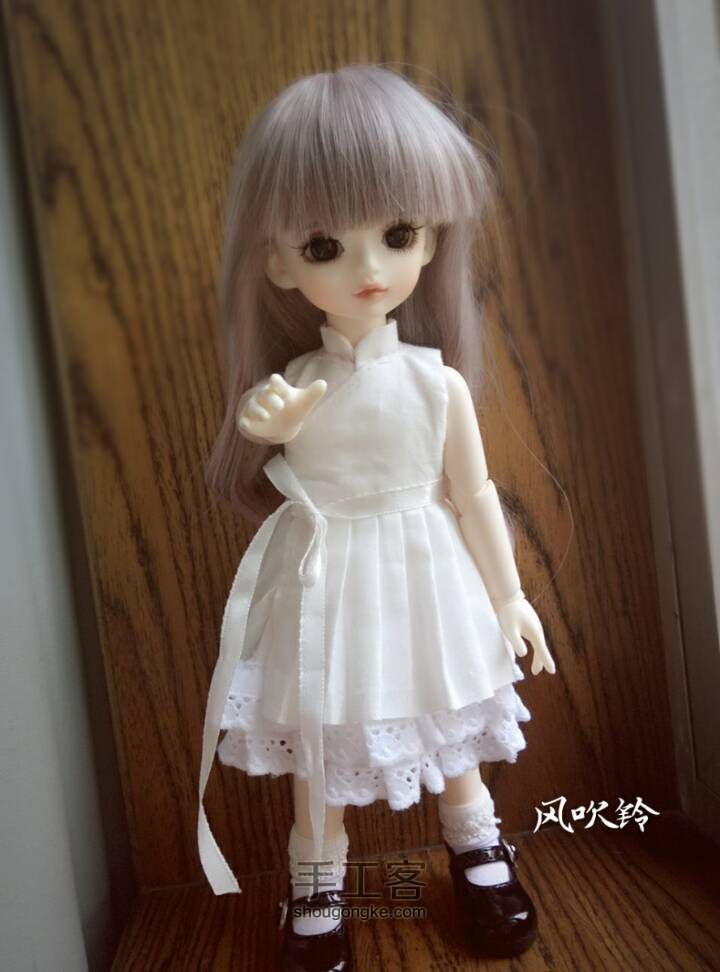 六分Lolita风裙子（上）白色立领衬裙 第24步