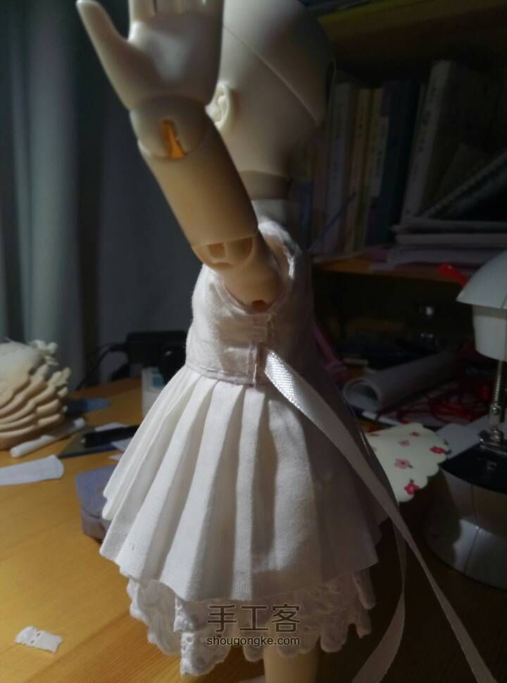六分Lolita风裙子（上）白色立领衬裙 第22步