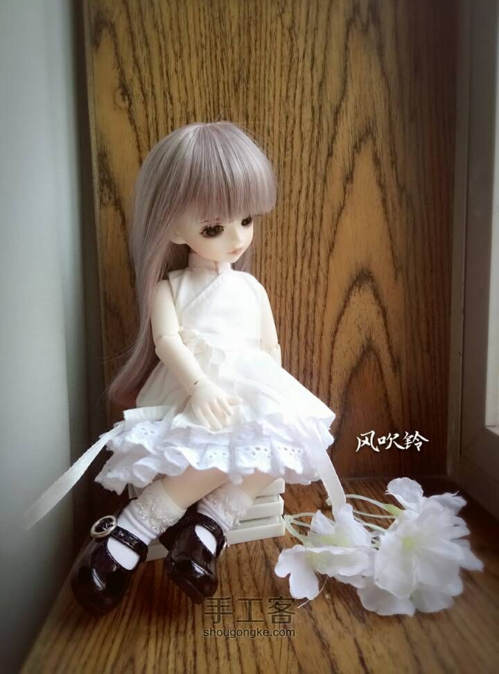 六分Lolita风裙子（上）白色立领衬裙 第25步