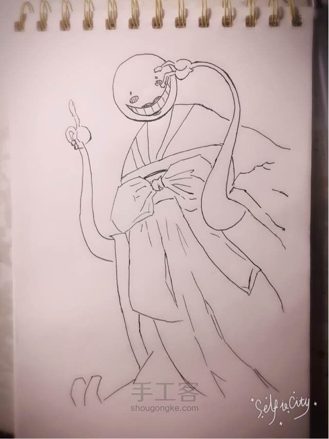 杀老师抚媚彩铅画 第4步