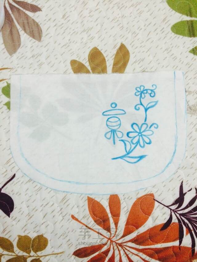 绣花口水巾 第3步