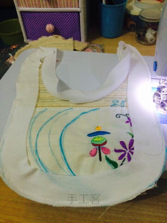 绣花口水巾 第8步