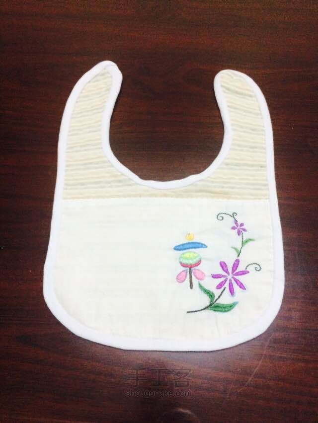 绣花口水巾 第10步