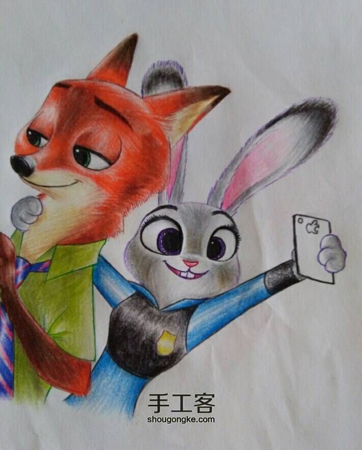 疯狂动物城朱迪兔和尼克狐手绘教程 第13步