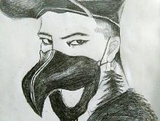 手绘G-Dragon权志龙。这是本人人像第一作，好几年没拿画笔，请大家多多包涵。