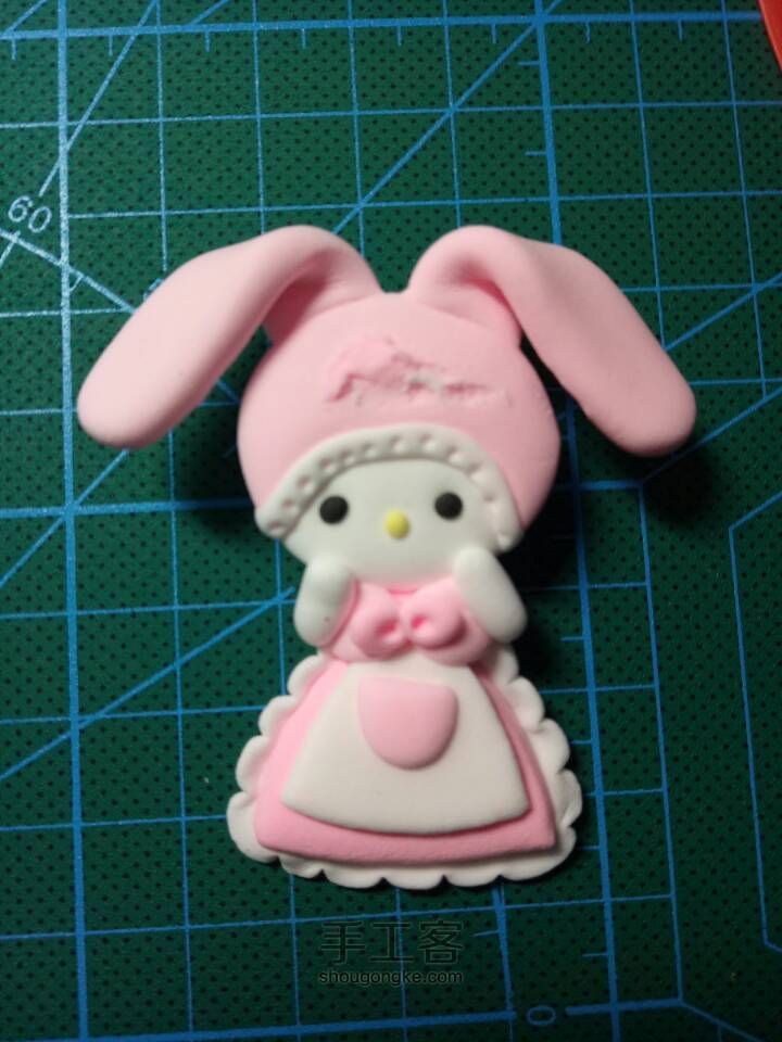可爱的粉色小兔 第9步