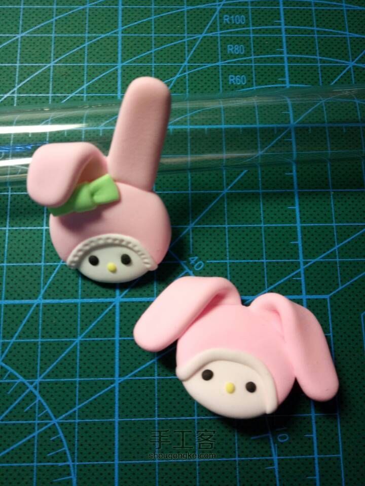 可爱的粉色小兔 第6步
