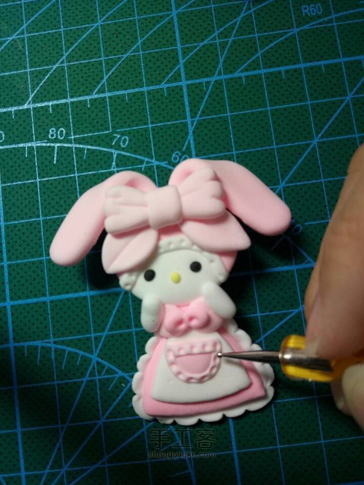 可爱的粉色小兔 第13步