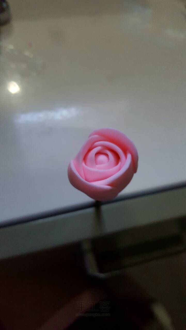 树脂粘土玫瑰花摆件 第4步
