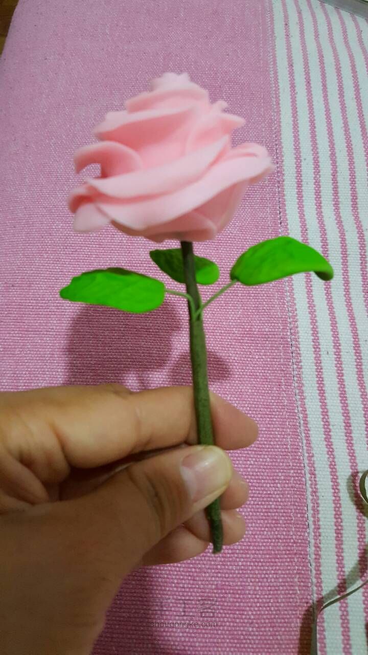 树脂粘土玫瑰花摆件 第16步