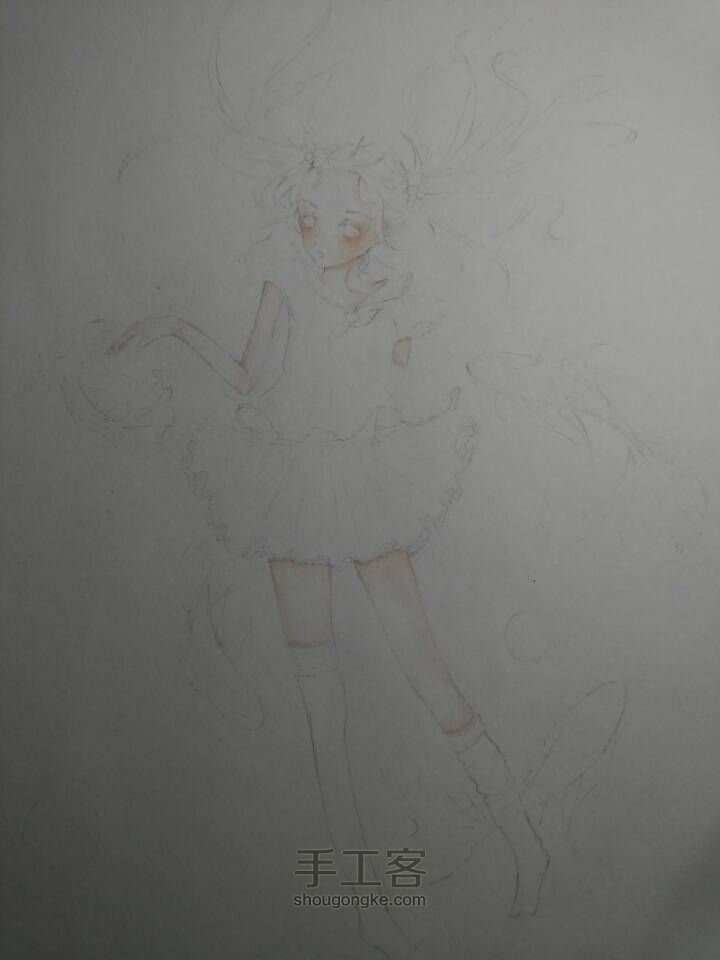 一个可爱的水手服妹子 第2步