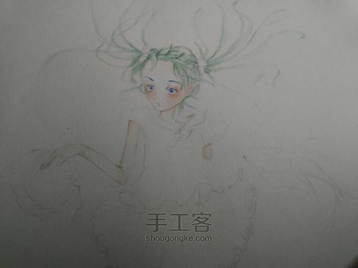 一个可爱的水手服妹子 第4步