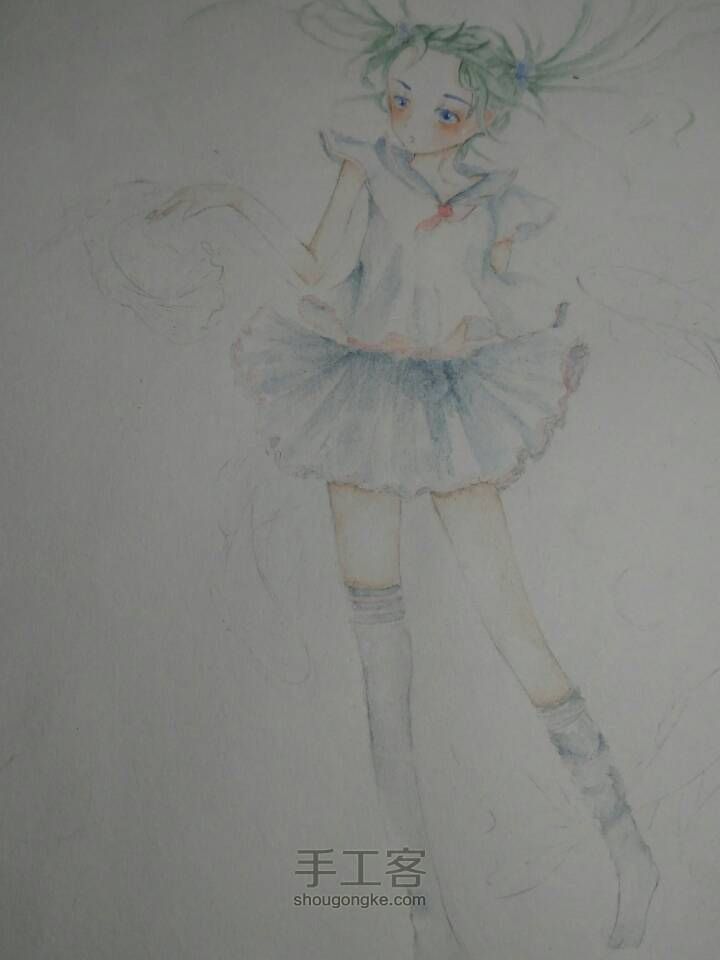 一个可爱的水手服妹子 第8步