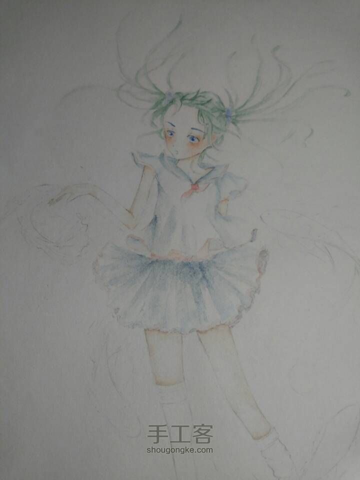一个可爱的水手服妹子 第7步