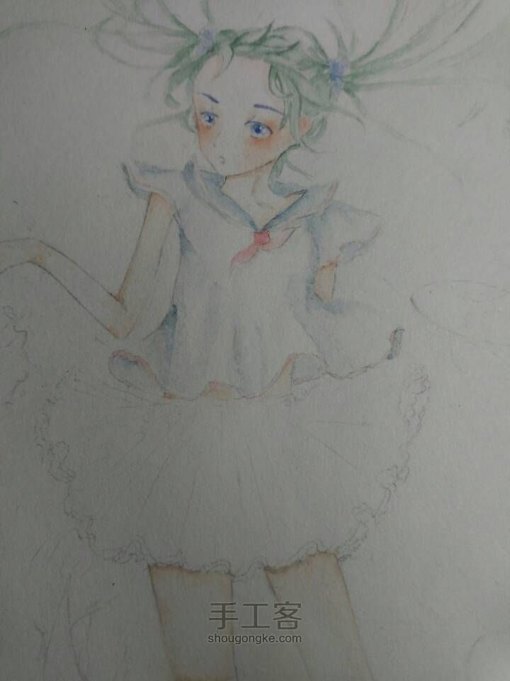 一个可爱的水手服妹子 第6步