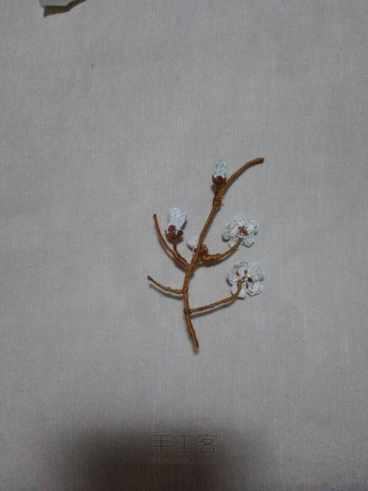 梅花枝，立体刺绣 第13步