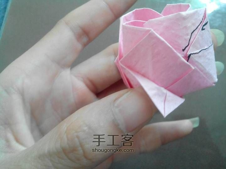 制作琦川折纸玫瑰 第33步