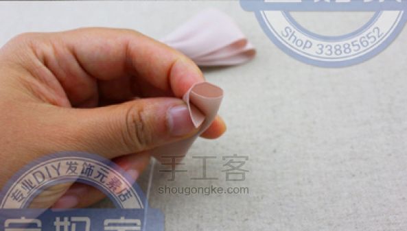 很淑女的凤尾蝴蝶结发夹 第7步