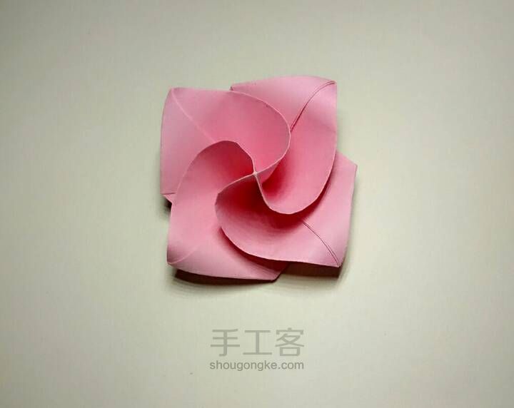 玫瑰花。折纸 第34步