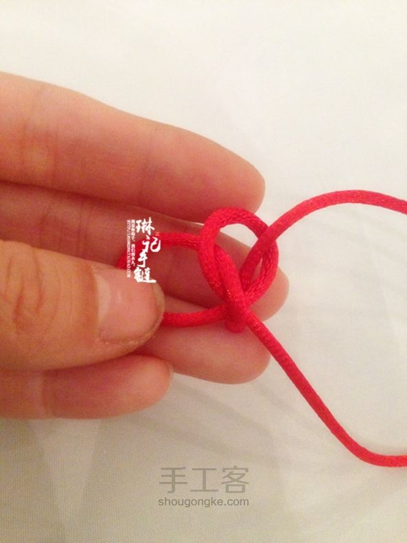 琳记手链[锦簇]手绳材料包教程 第4步