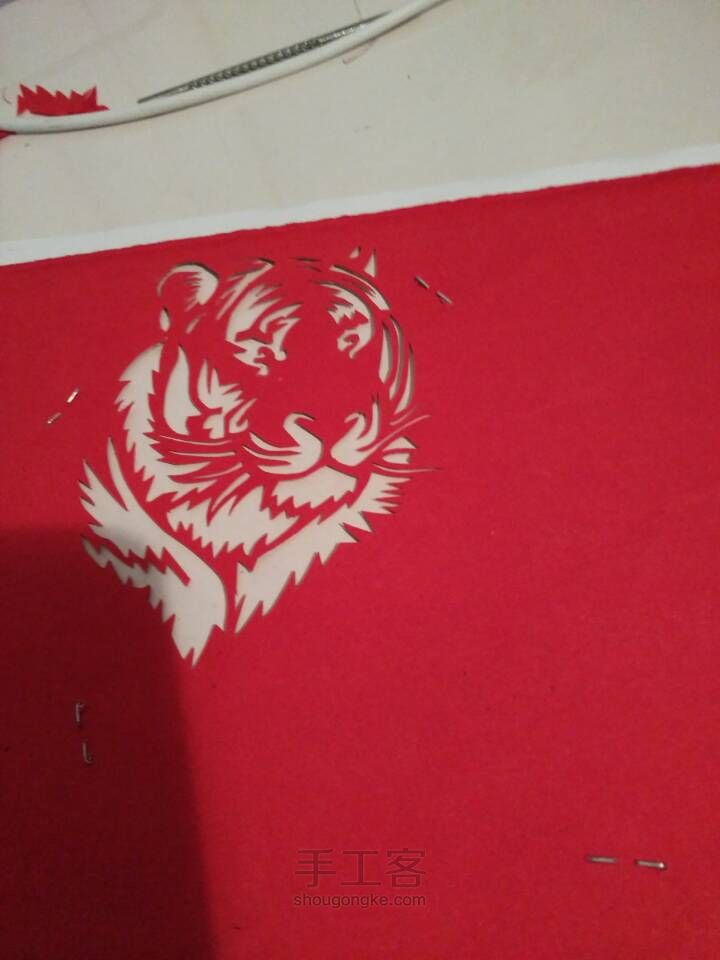老虎剪纸动物十二生肖之老虎 第2步