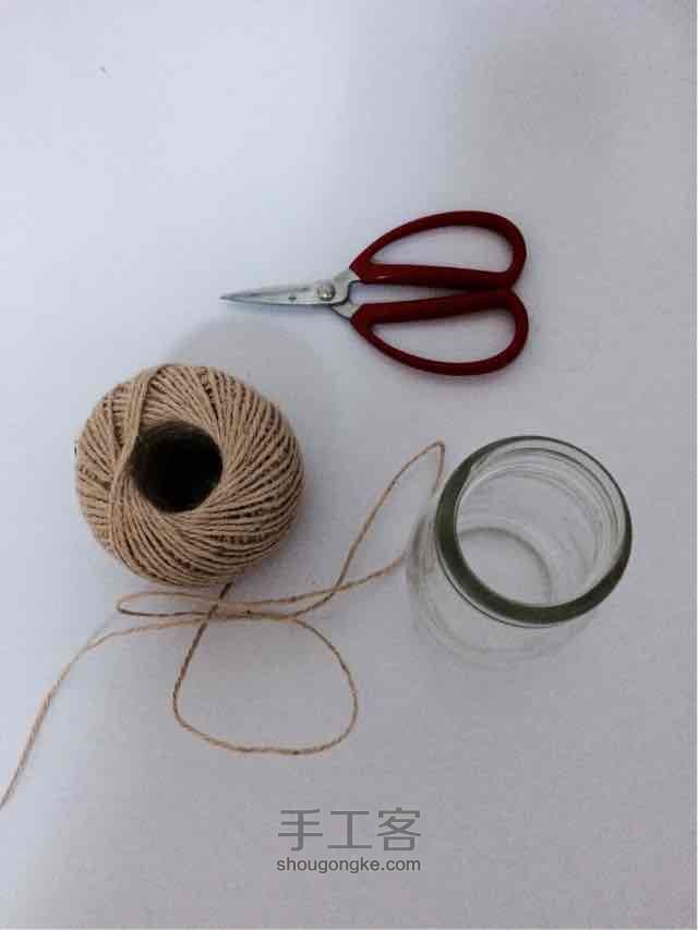 麻绳编织装饰玻璃瓶 第1步