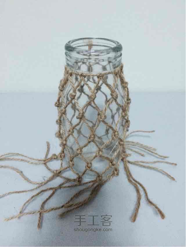 麻绳编织装饰玻璃瓶 第7步