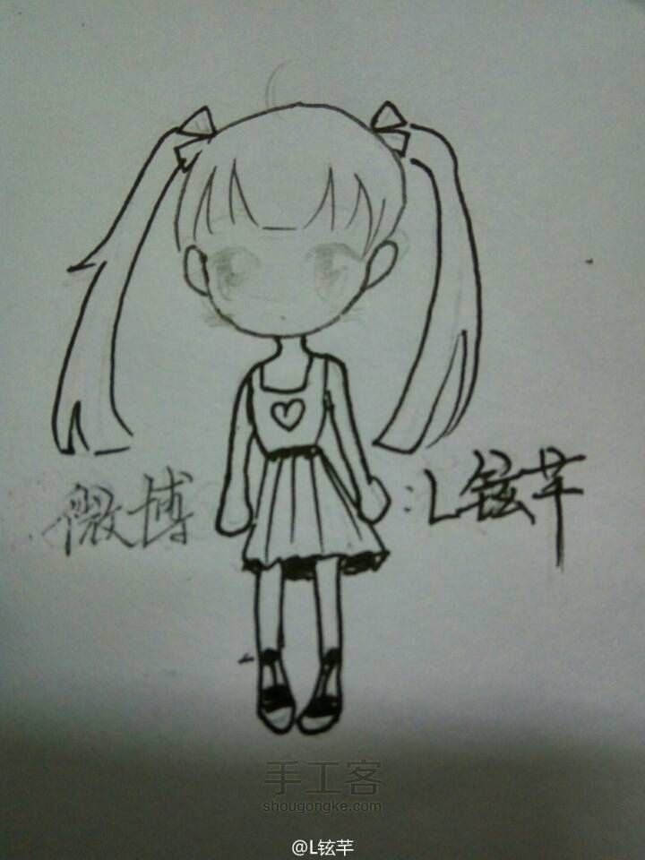 思考疑惑小女孩简笔画 第5步