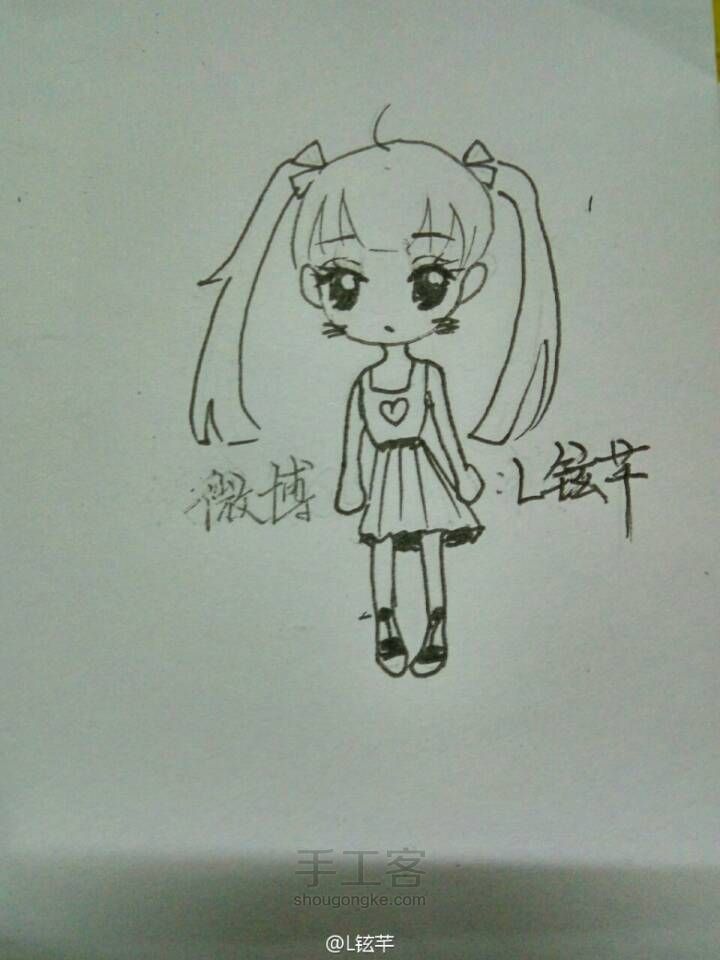 思考疑惑小女孩简笔画 第6步