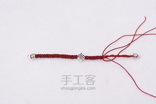 趣味DIY】夹心玉米结手链教程【龙结手工】 第13步